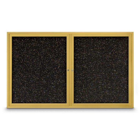 United Visual Products Sliding Door Indoor Enclosed Corkboard, 7 UV9027ACSH-SATIN-CINNABA